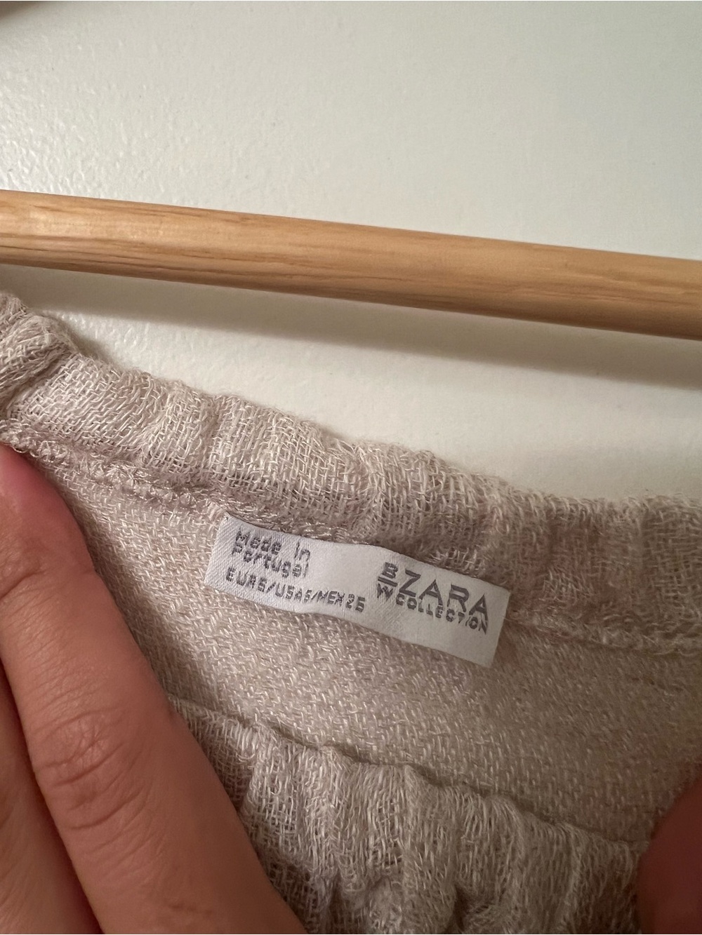 Zara Off‑Shoulder Gathered Linen Midi Dress – Beige, Size Small - Picture 2 of 7